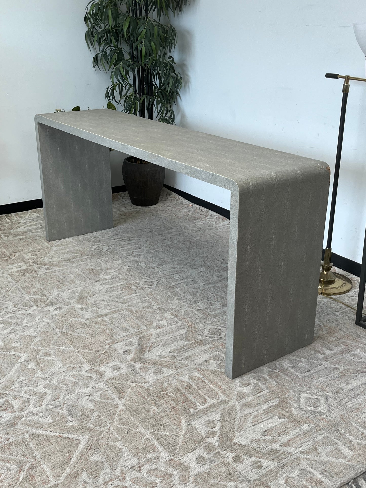 Modern Faux Shagreen 72" Console Table