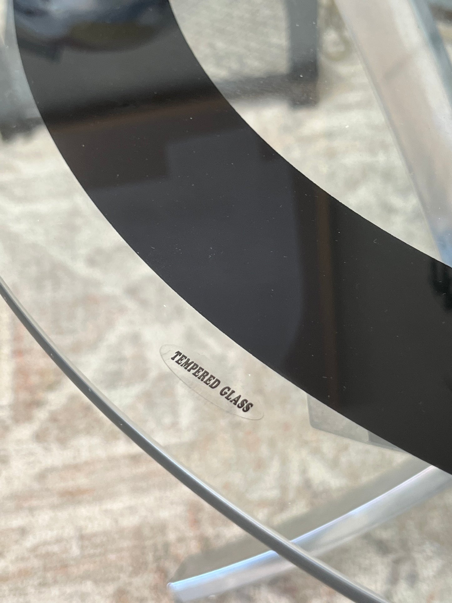 Modern Round Glass Top End Table