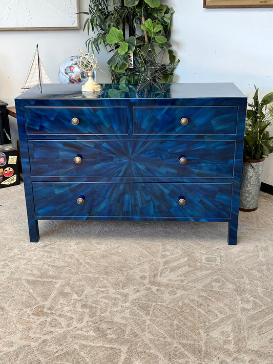 Modern Faux Horn Blue Dresser