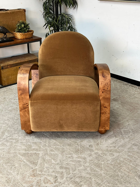 Modern Wooden Frame Linen Armchair