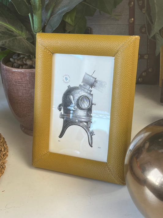 Modern Mustard Leather 6" x 4" Picture Frame