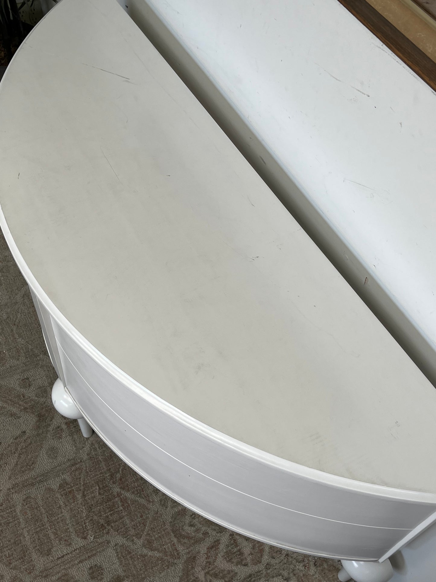 Modern White Demilune Sideboard