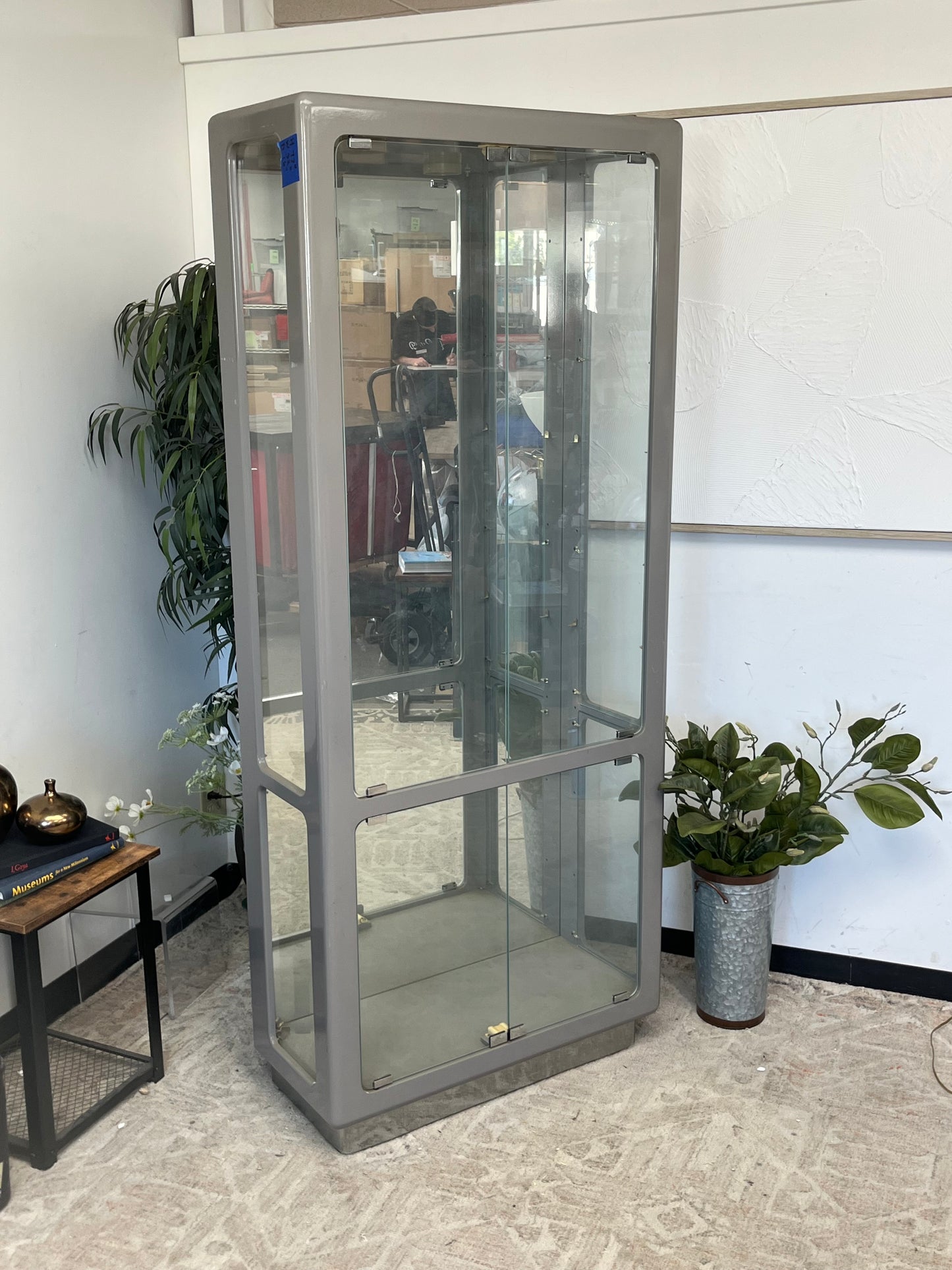 Mod-Style Glass Mirrored Display Cabinet - Missing Glass Shelving
