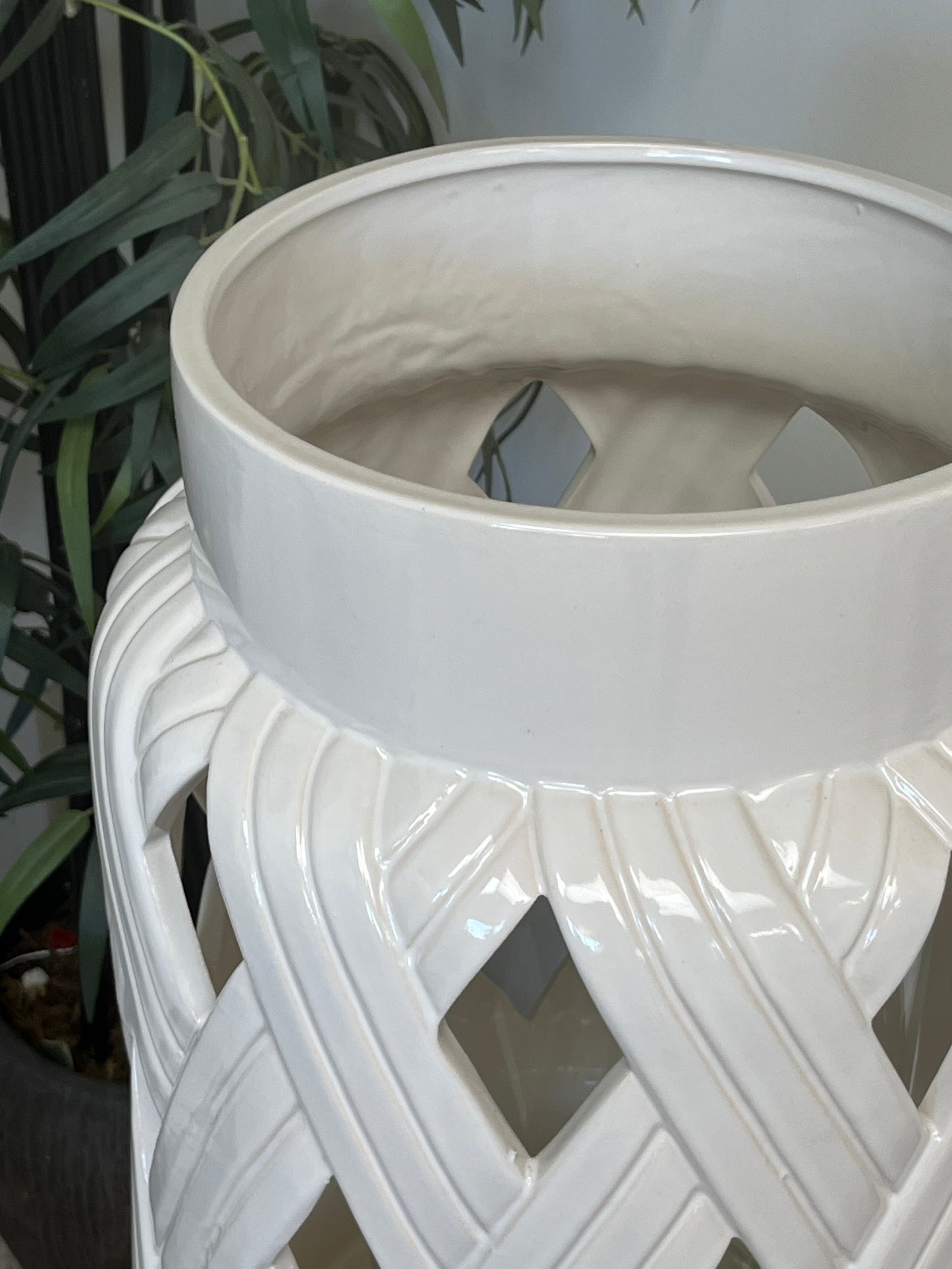 Large White Ceramic Hurricane