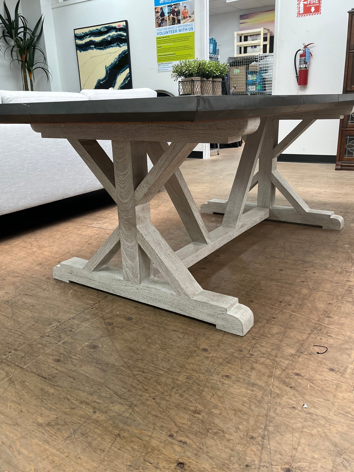 Farmhouse Style Metal 60" Dining Table