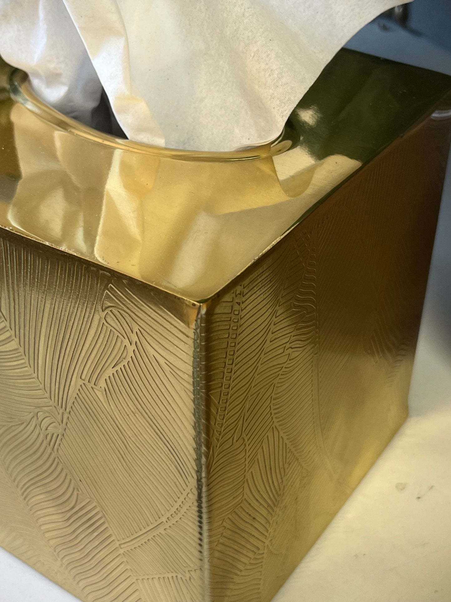Gold Toned Tissue Box