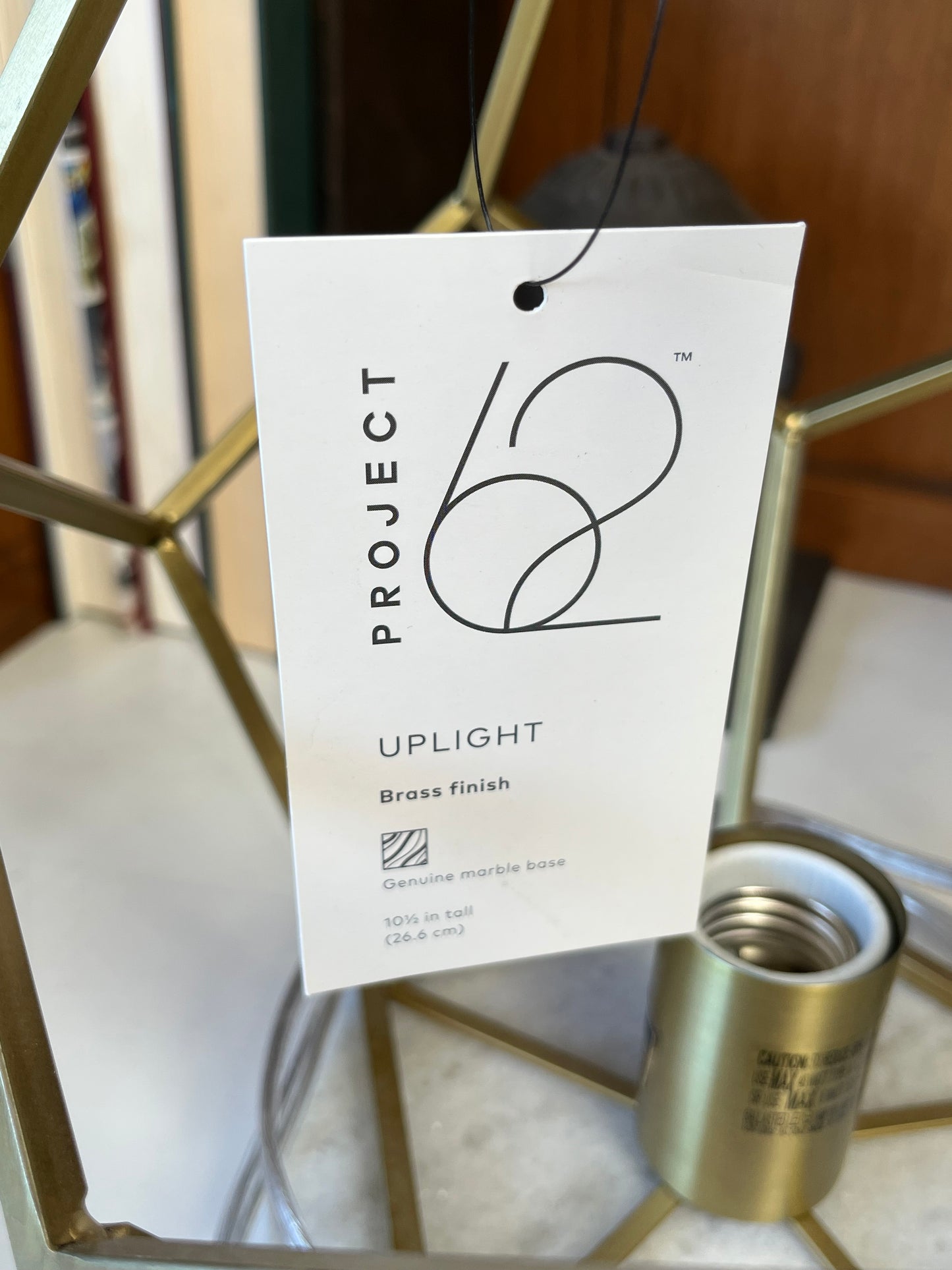 Modern Geometric Brass Marble Accent Lamp