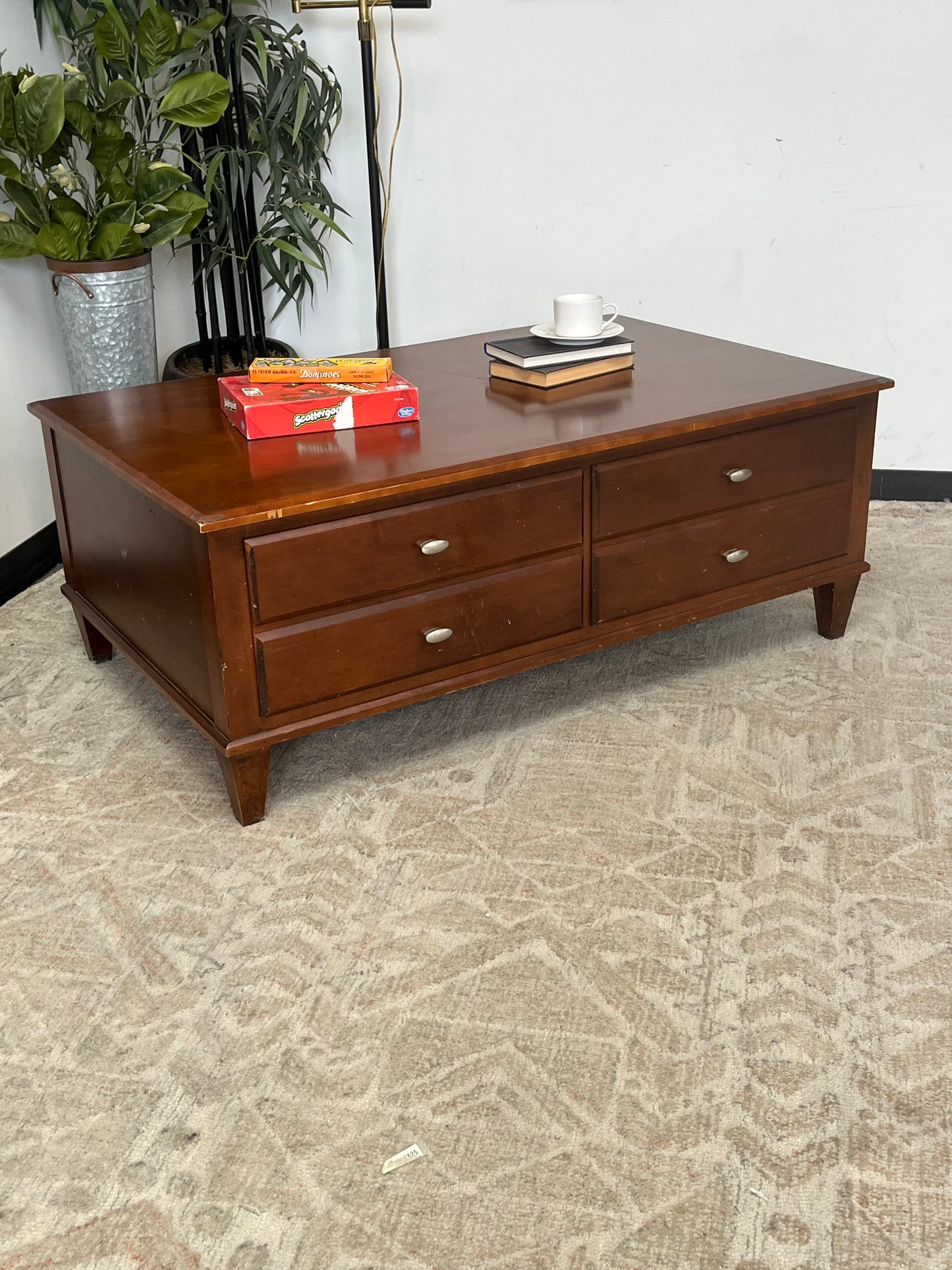 Ethan Allen Style Coffee Table With 2-Drawers