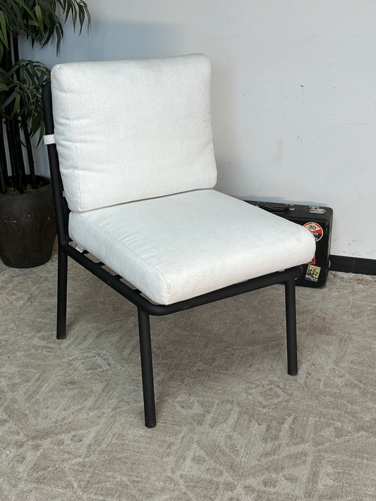 Kreiss Outdoor Modern Chair with White Cushions