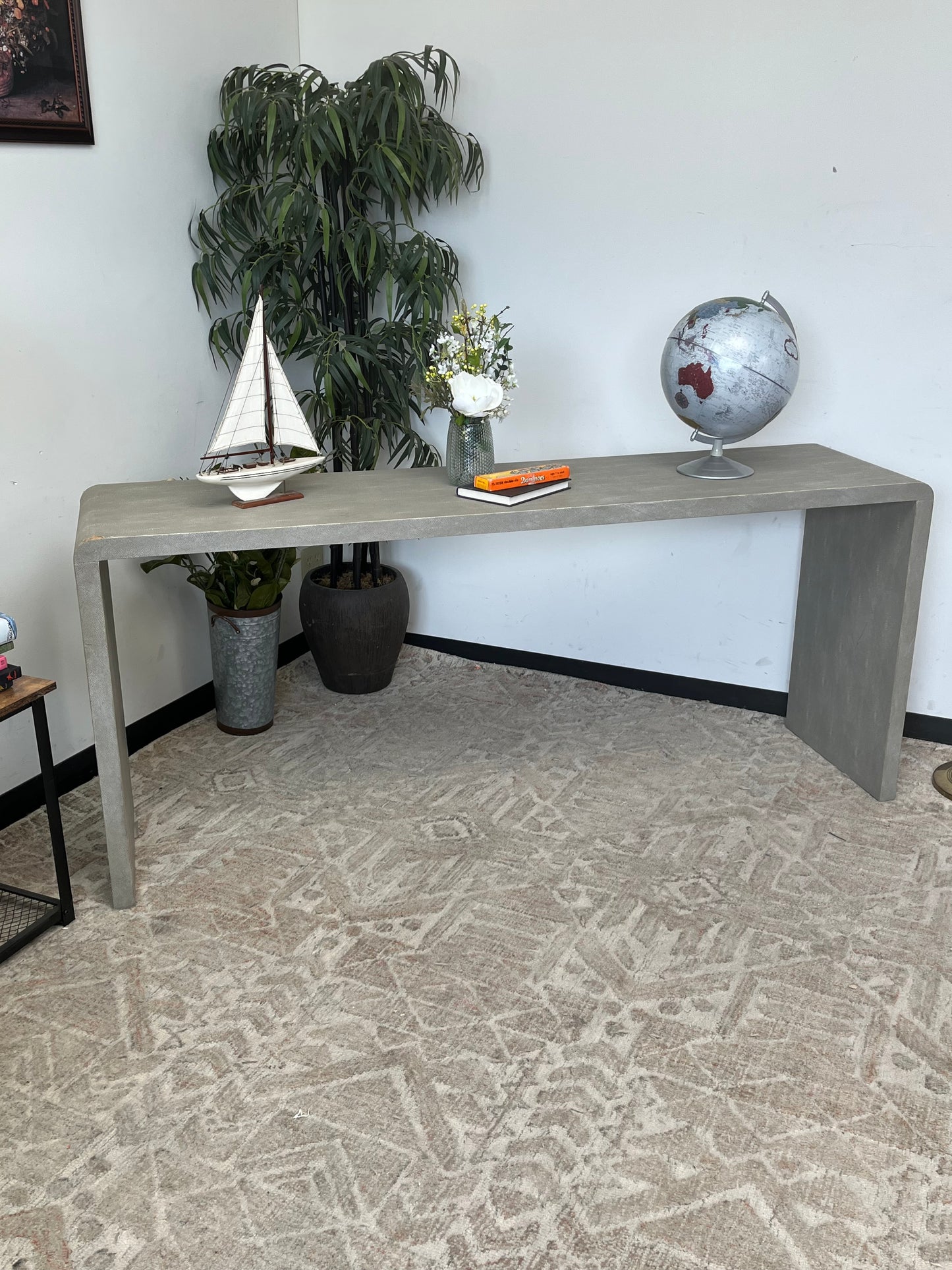 Modern Faux Shagreen 72" Console Table
