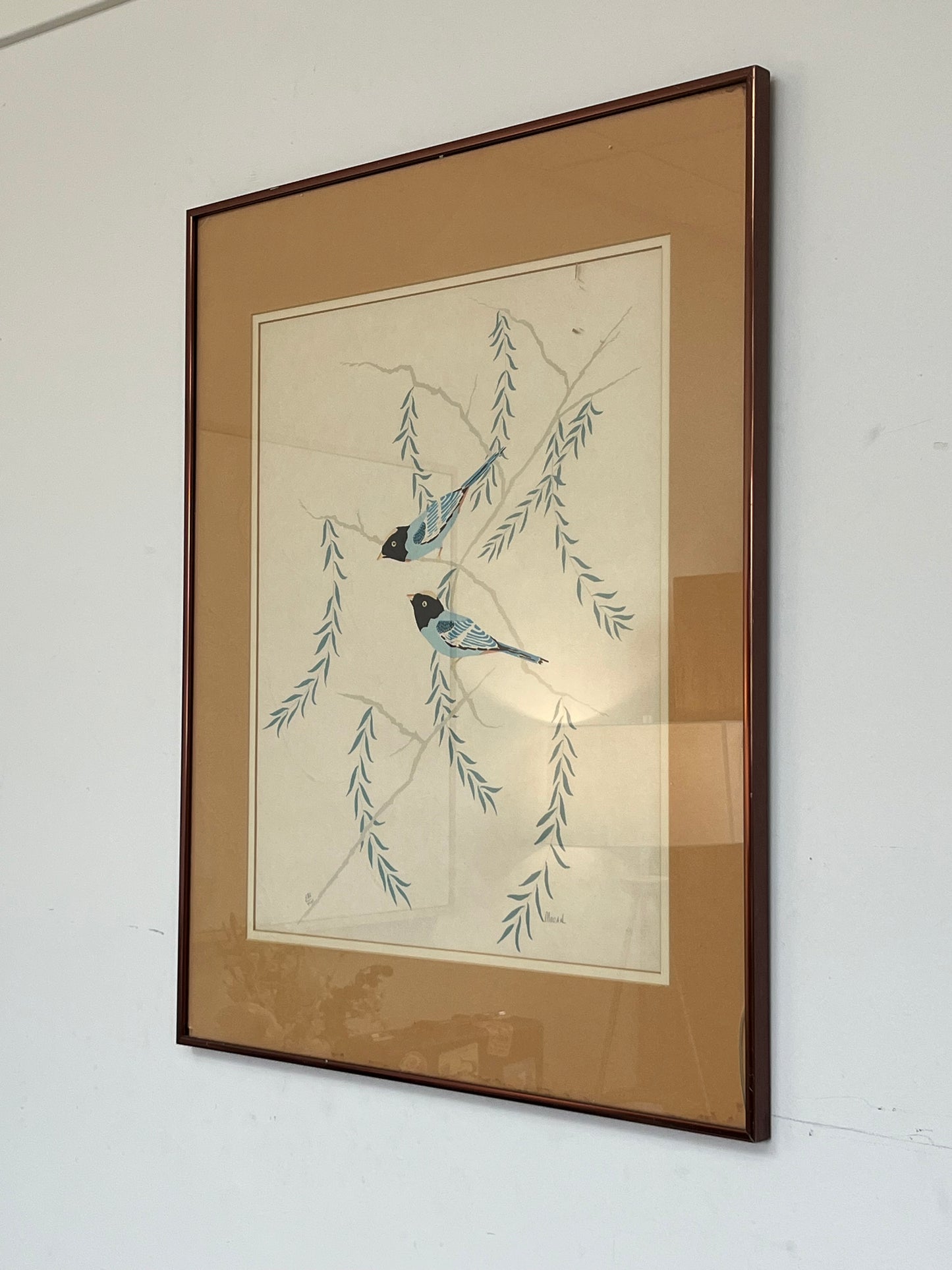 Bohemian Waxwings Artist Moran Framed Artwork