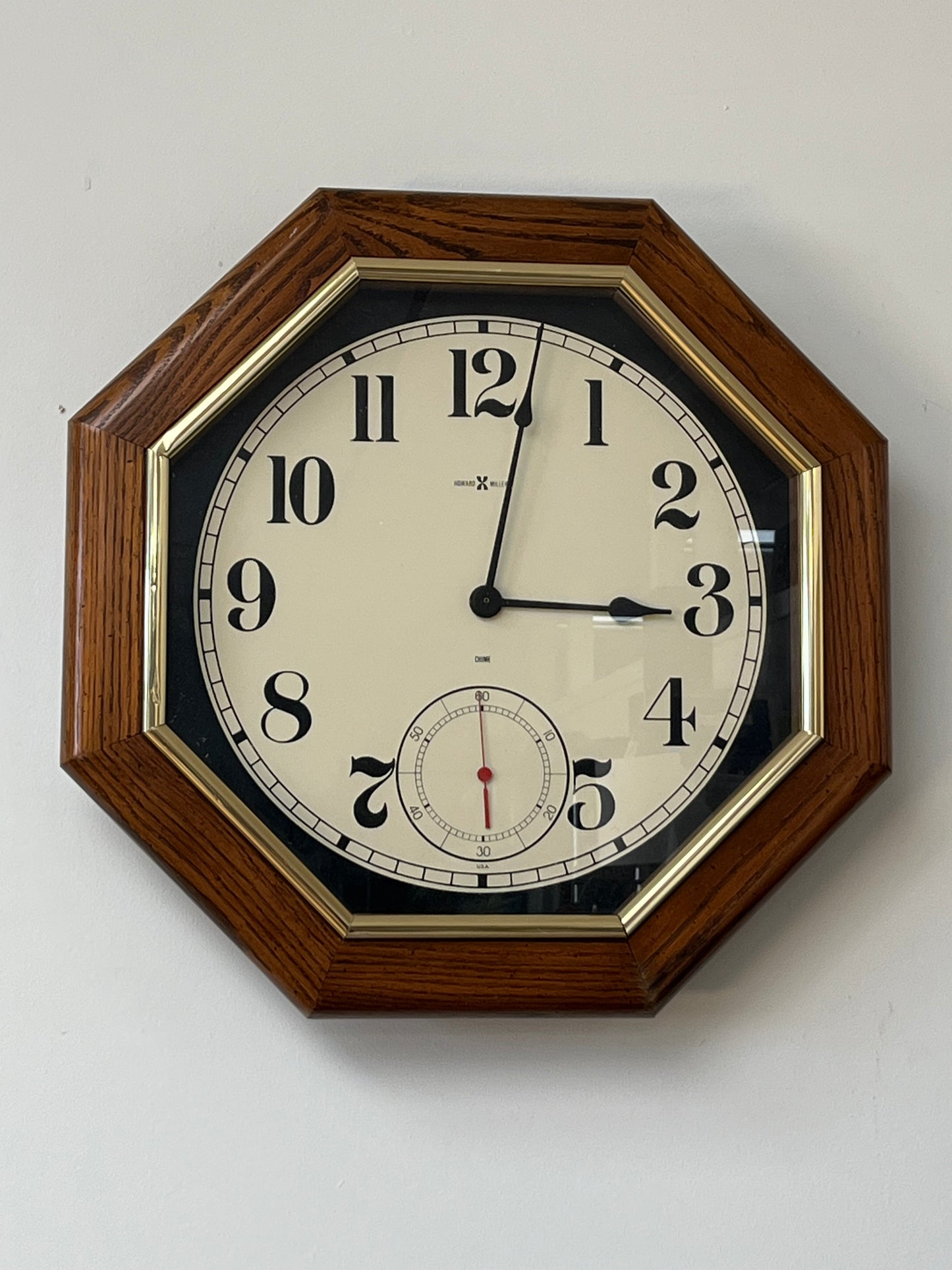 Vintage Howard Miller Octagon Wall Clock