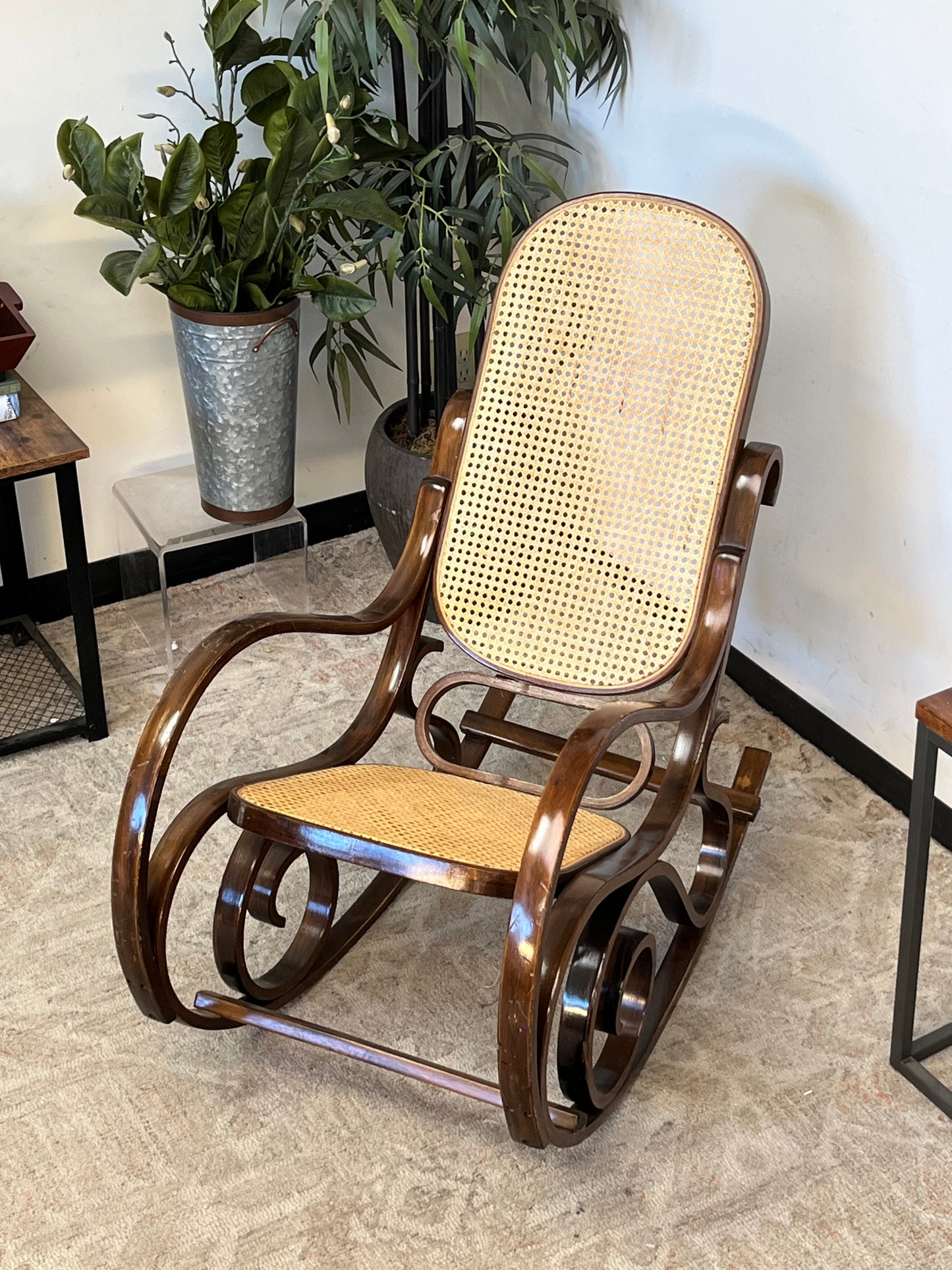 Cane Rattan Wicker Rocking Chair