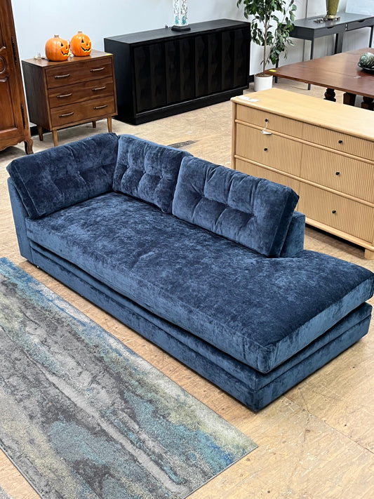 Modern Linen Left Arm Chaise Lounge