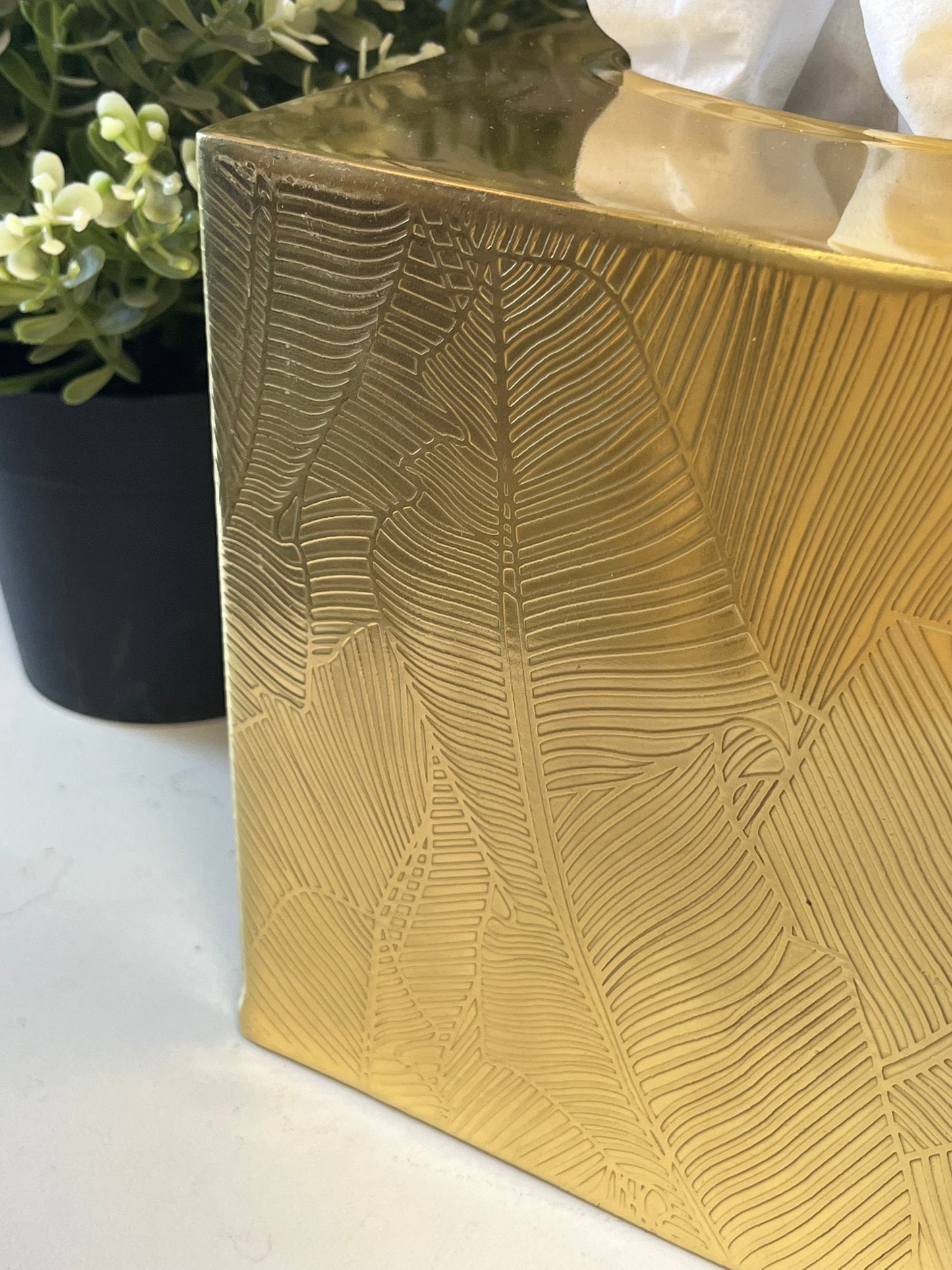 Gold Toned Tissue Box