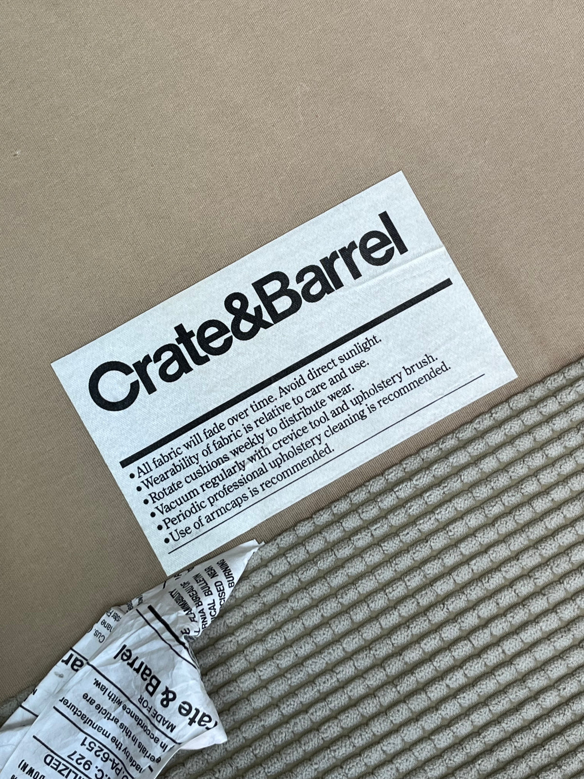 Crate & Barrel Linen Armchair