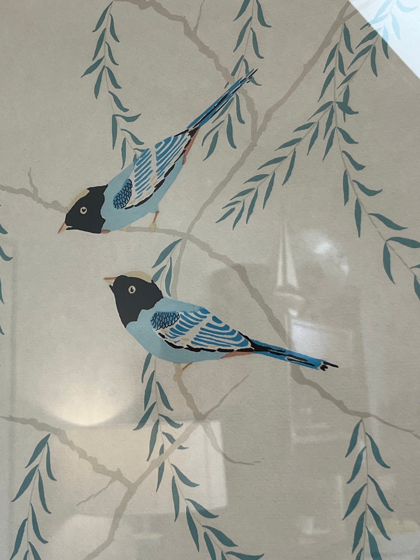 Bohemian Waxwings Artist Moran Framed Artwork