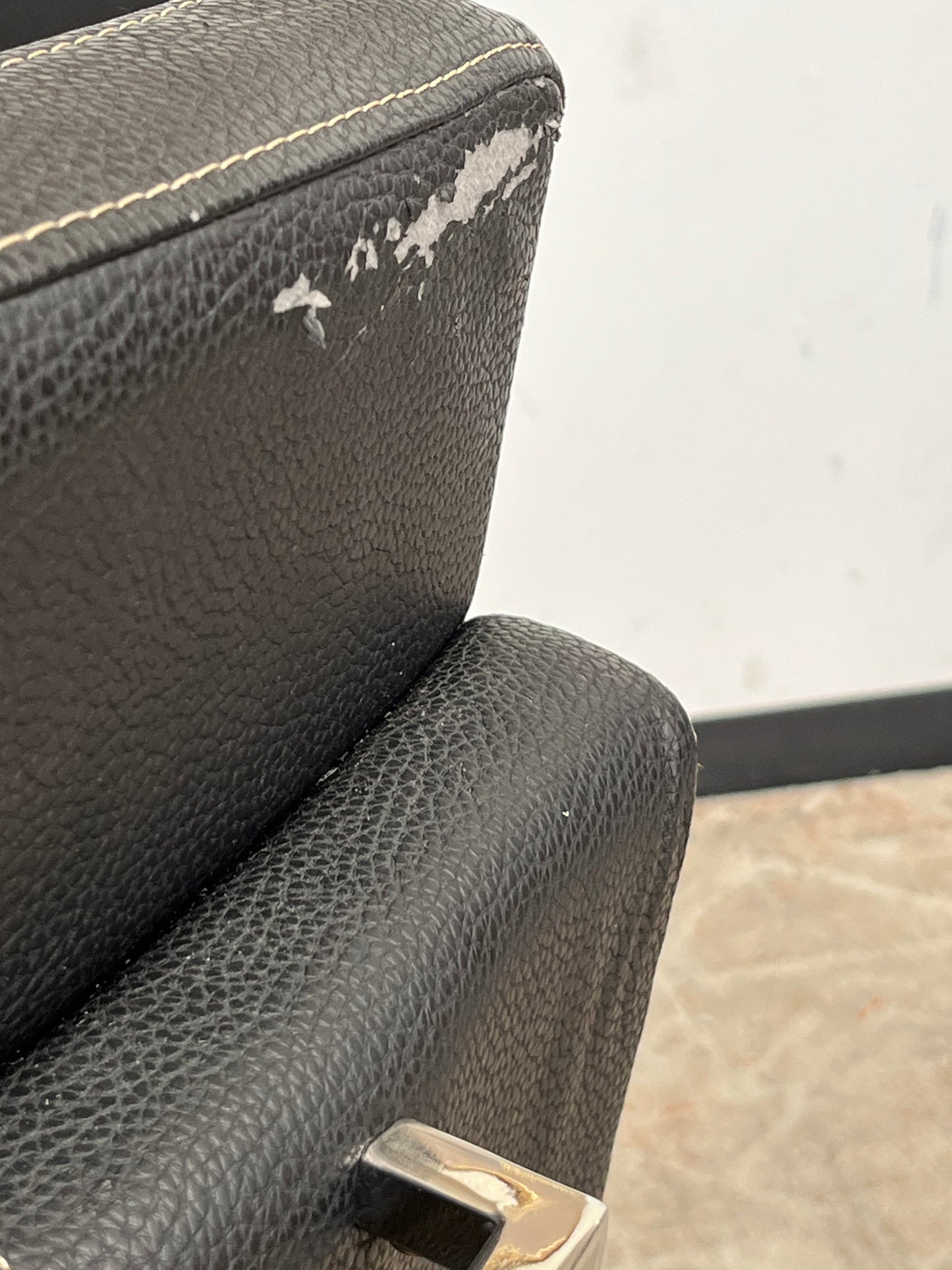 Black Faux Leather Armless Dining Chair Set of 2