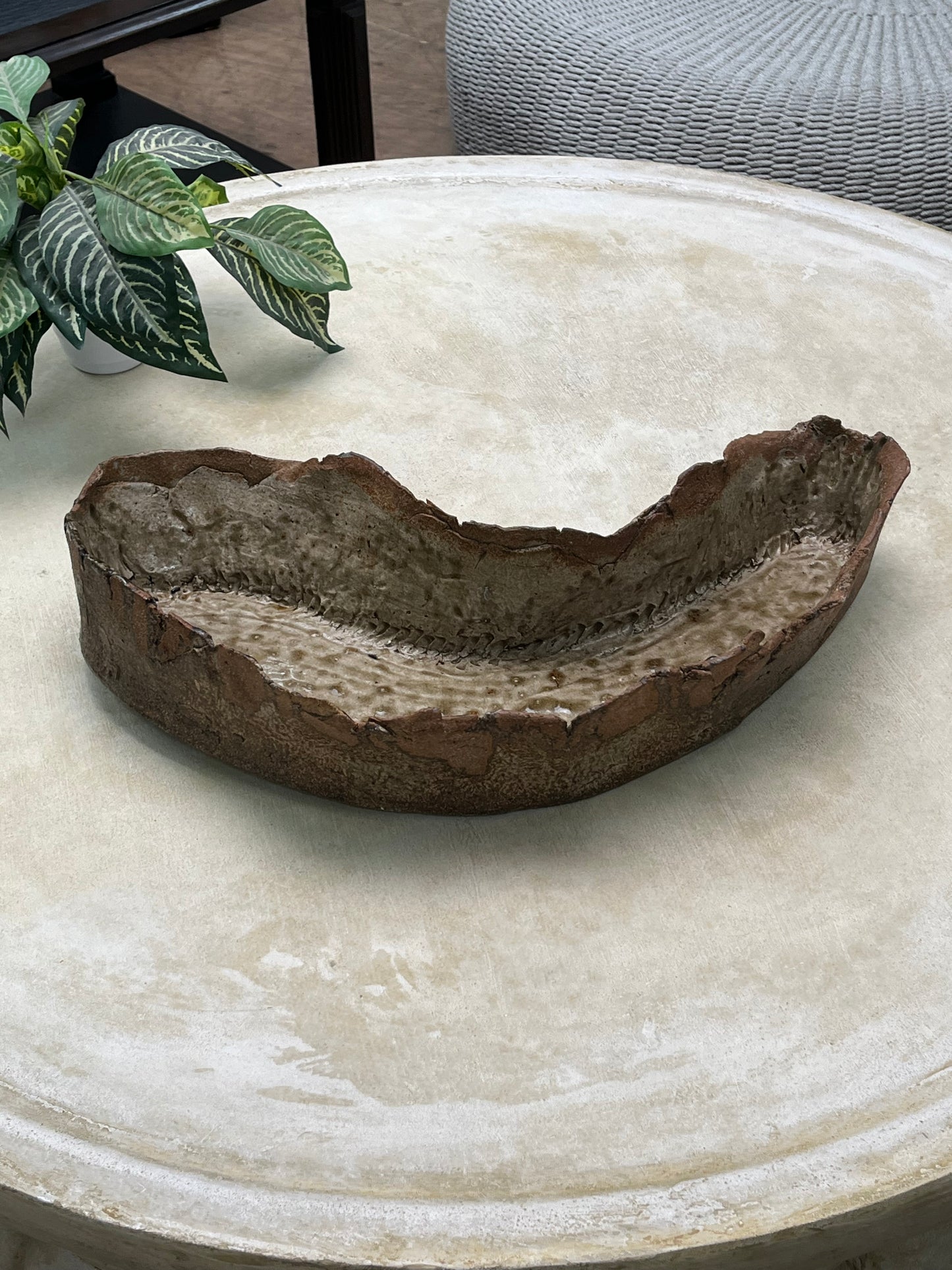 Pottery 20" Crescent Bowl