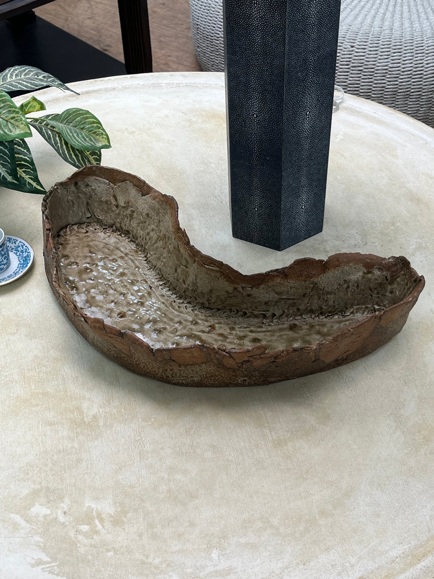 Pottery 20" Crescent Bowl