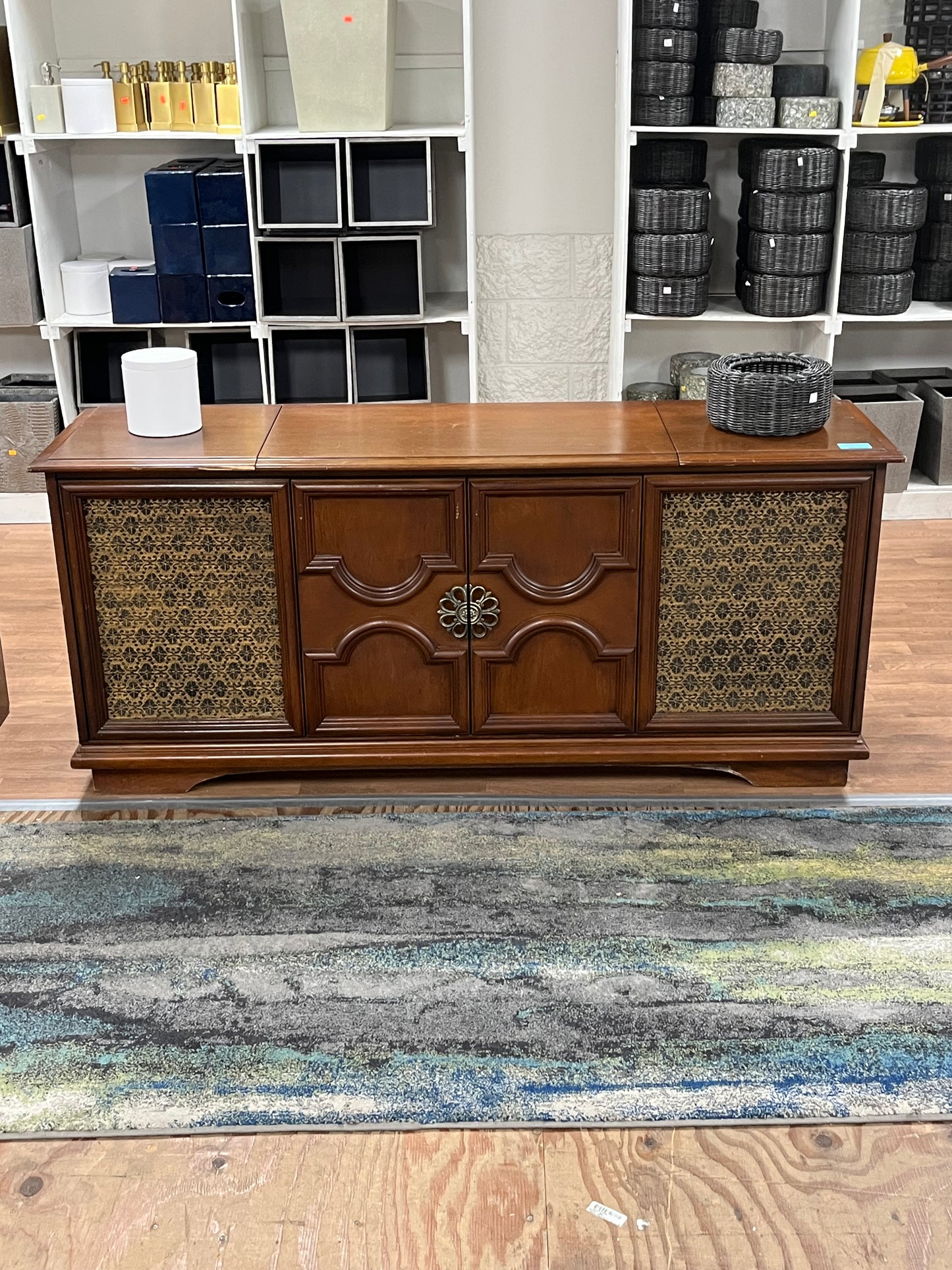 Antique Style Credenza w/ Record Player