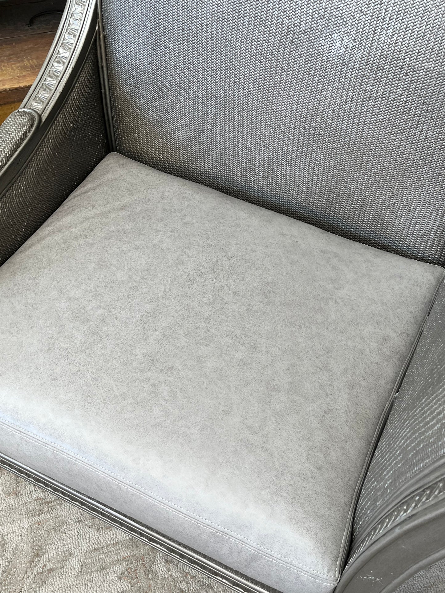 Ornate Style Gray Wooden Accent Chair
