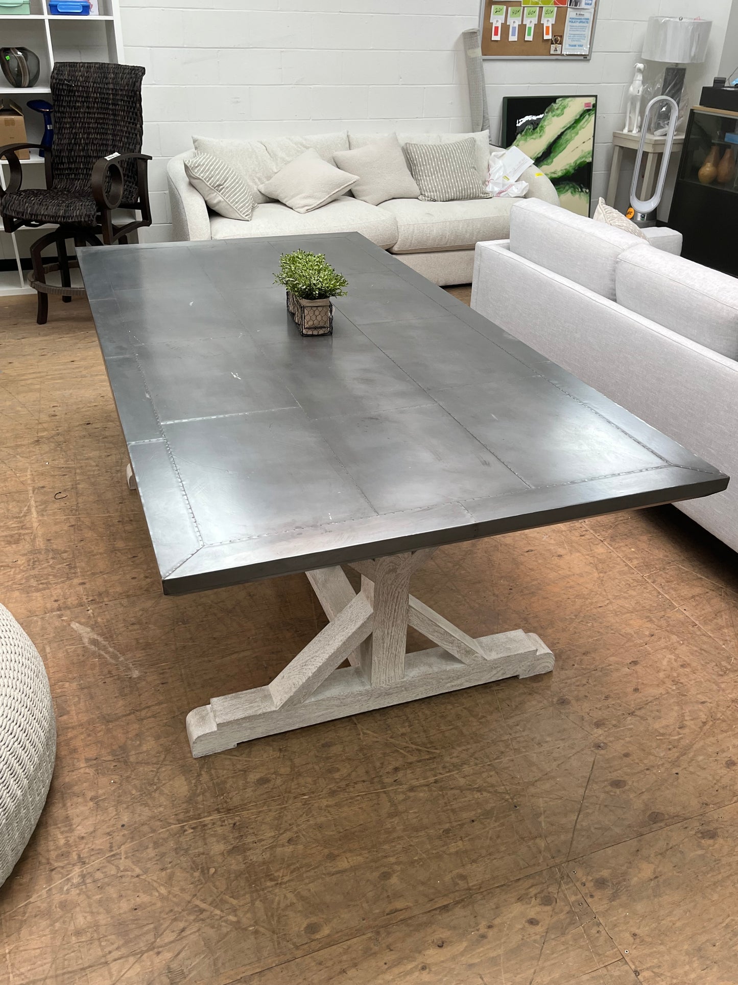 Farmhouse Style Metal 60" Dining Table