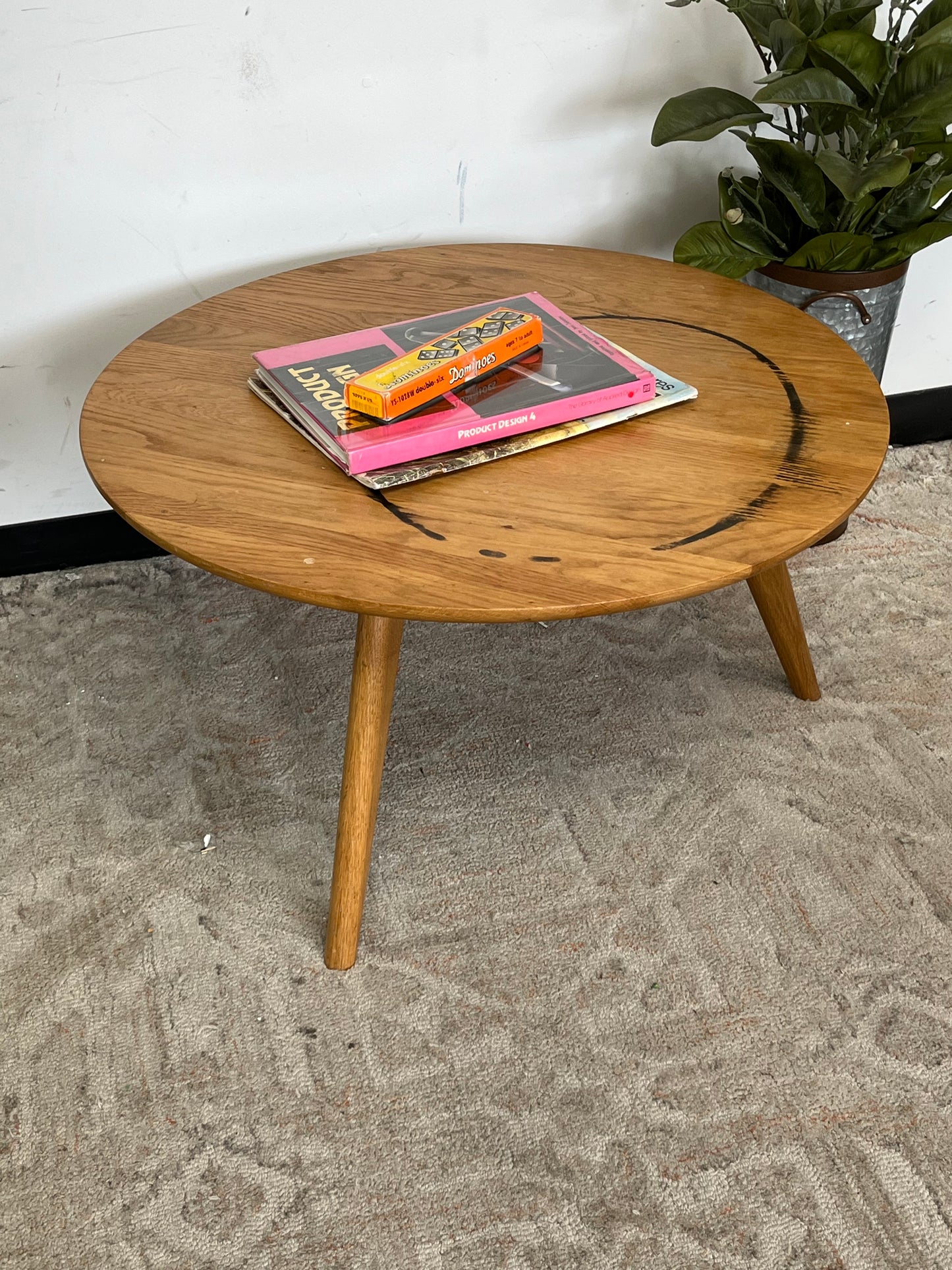 Mid-Century Style Wooden Coffee Table - Stained