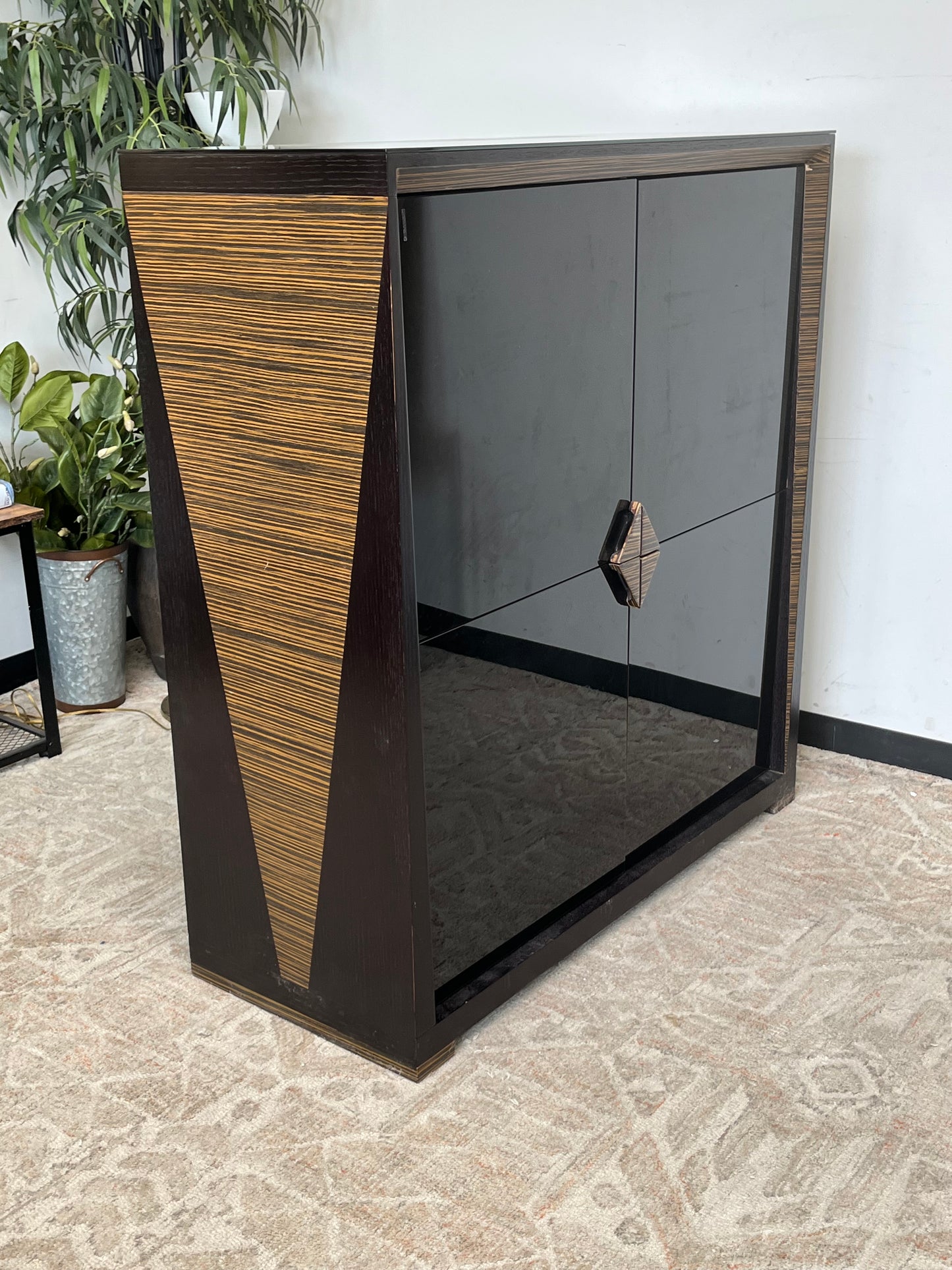 Modern Black Lacquer Chest of Drawers
