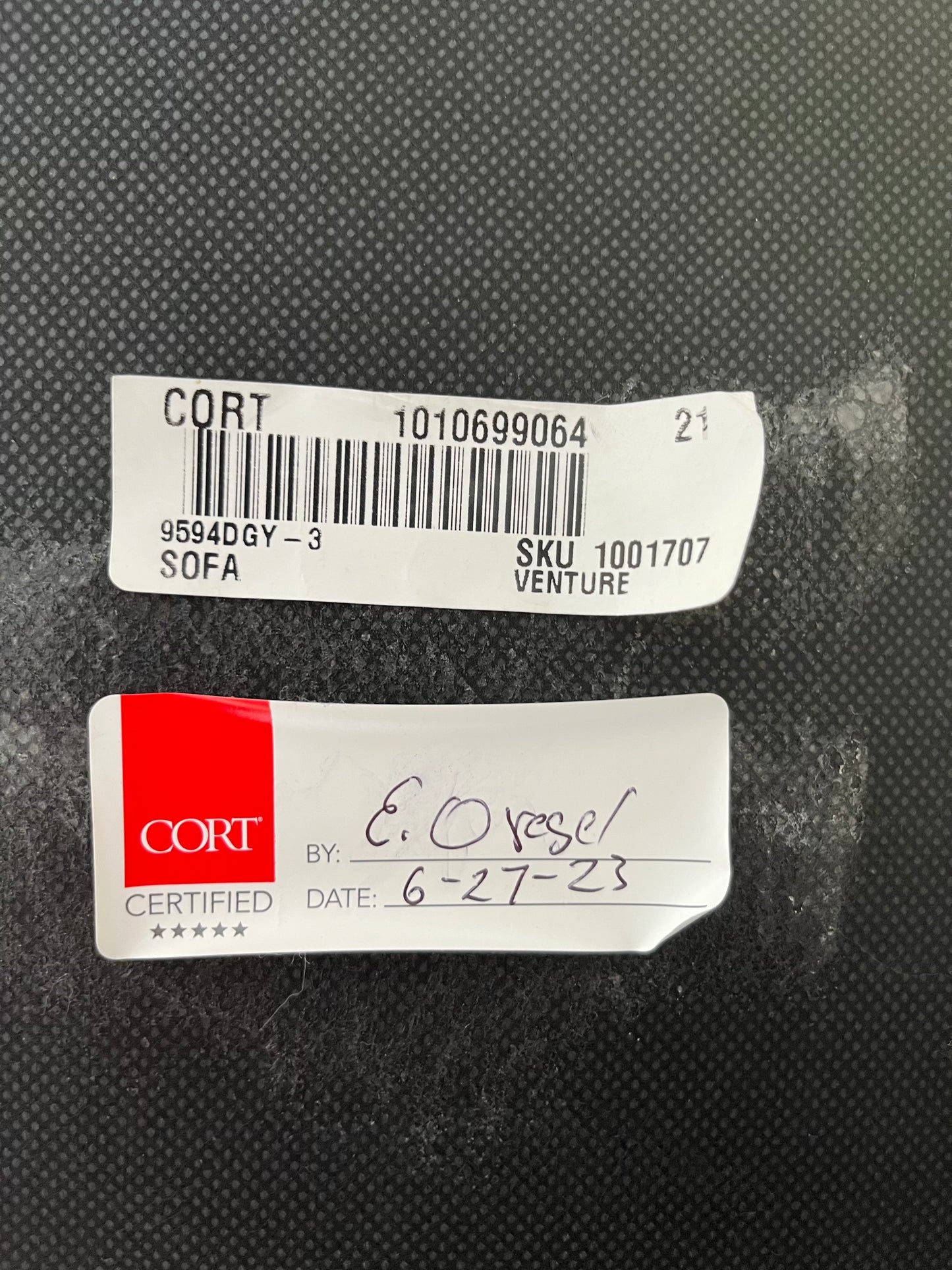 Cort Furniture Venture Grey Woven Loveseat