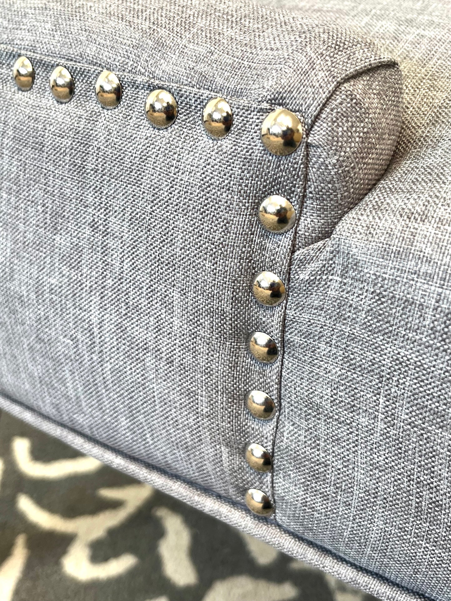 Gray Tufted Wingback Chair