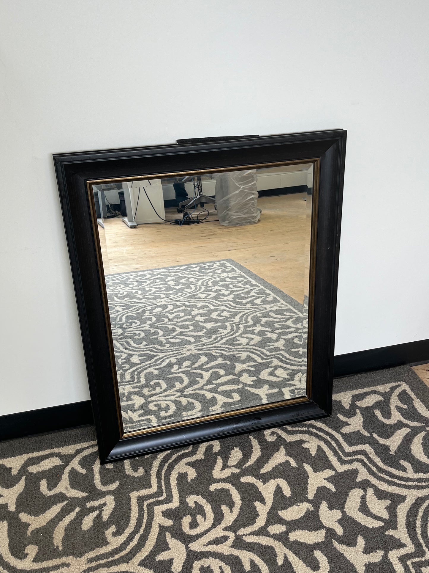 Black and Gold Framed Wall Mirror