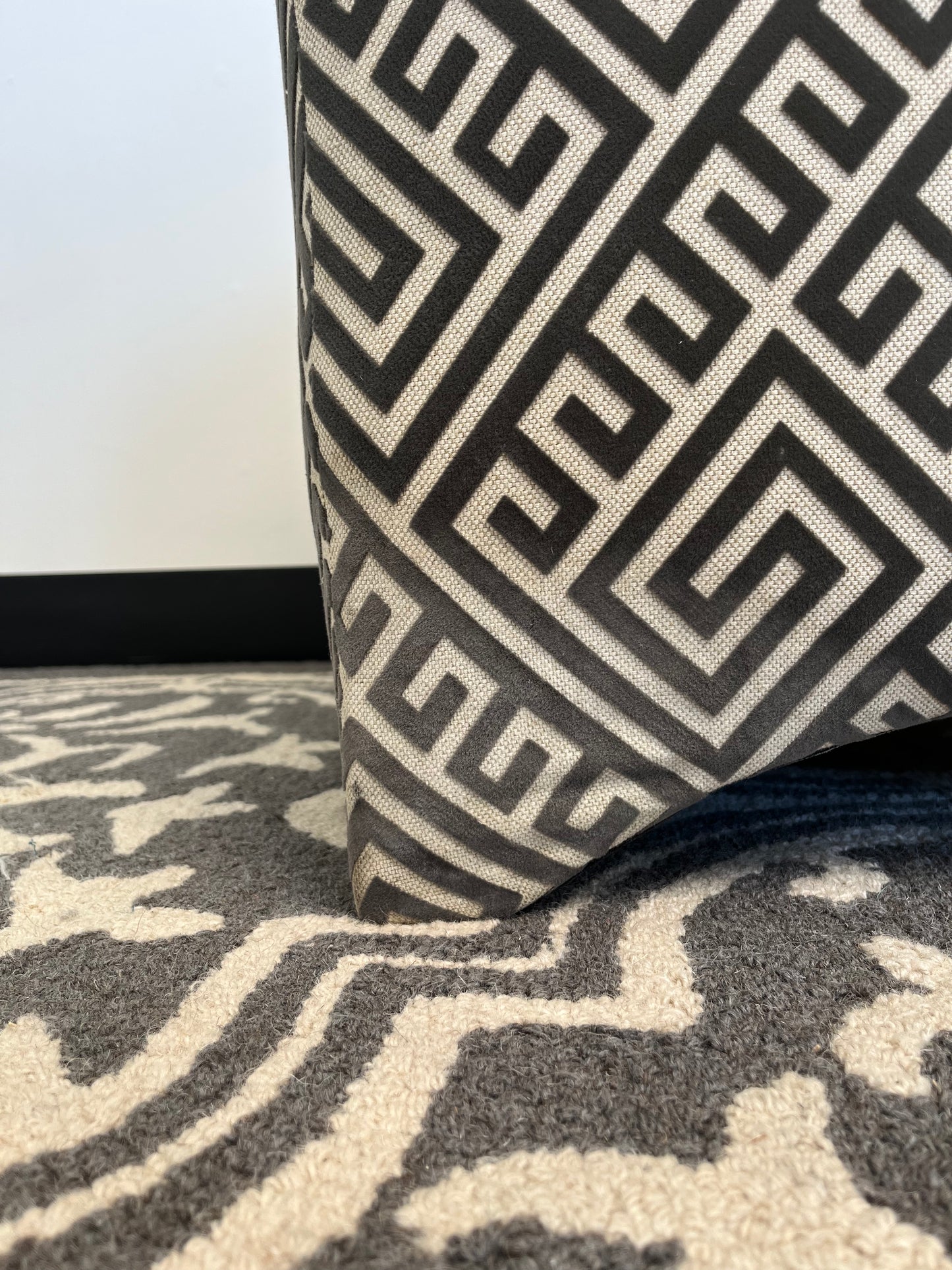 Gray Graphic Ottoman