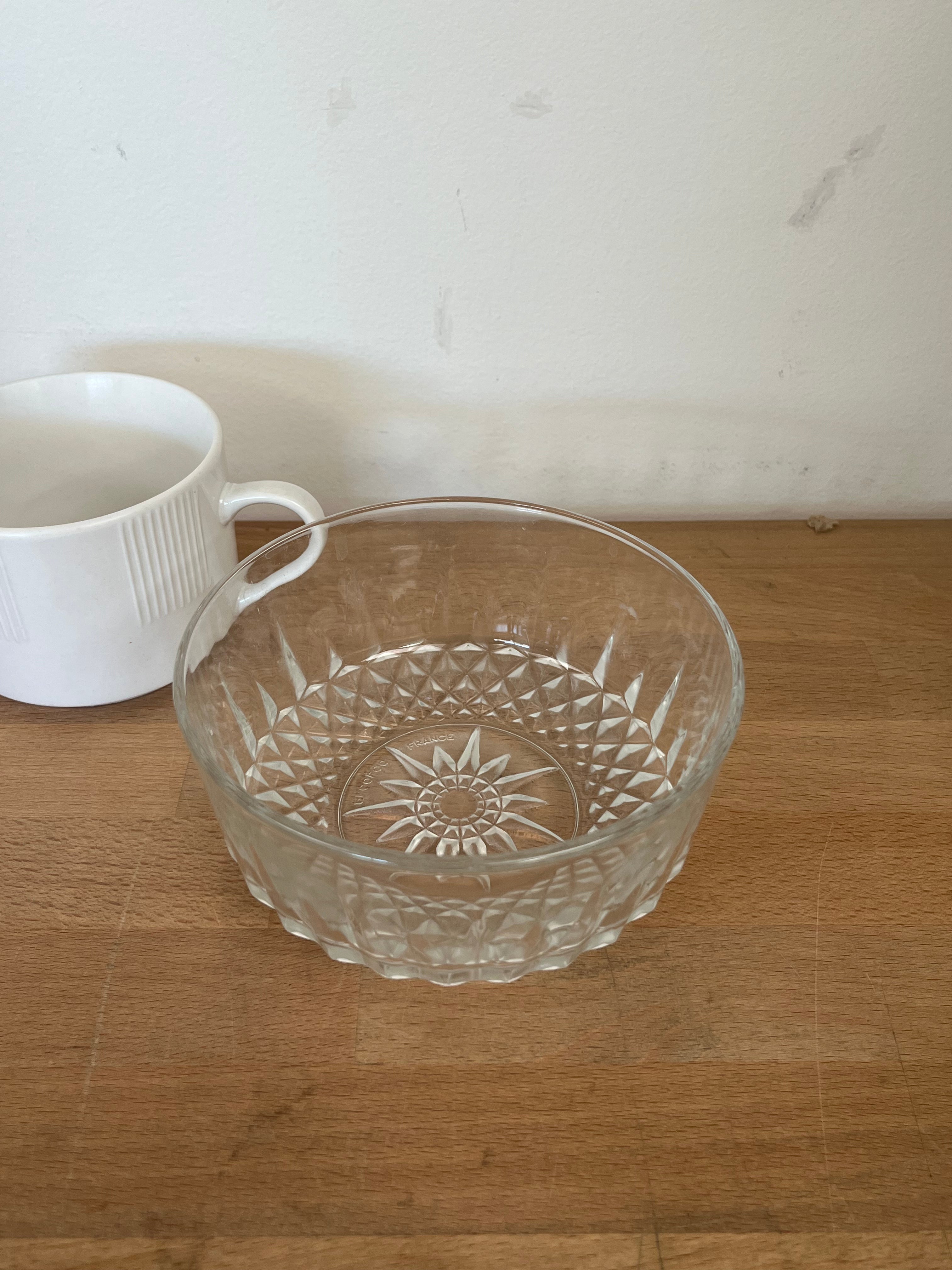 Vintage Arcoroc Glass Bowls, Set of 5, Glass Salad Bowls 