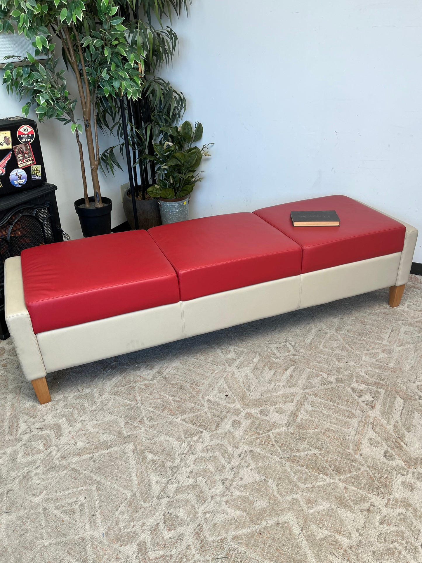 Arcadia Contract Vinyl Three Seat Dining Bench