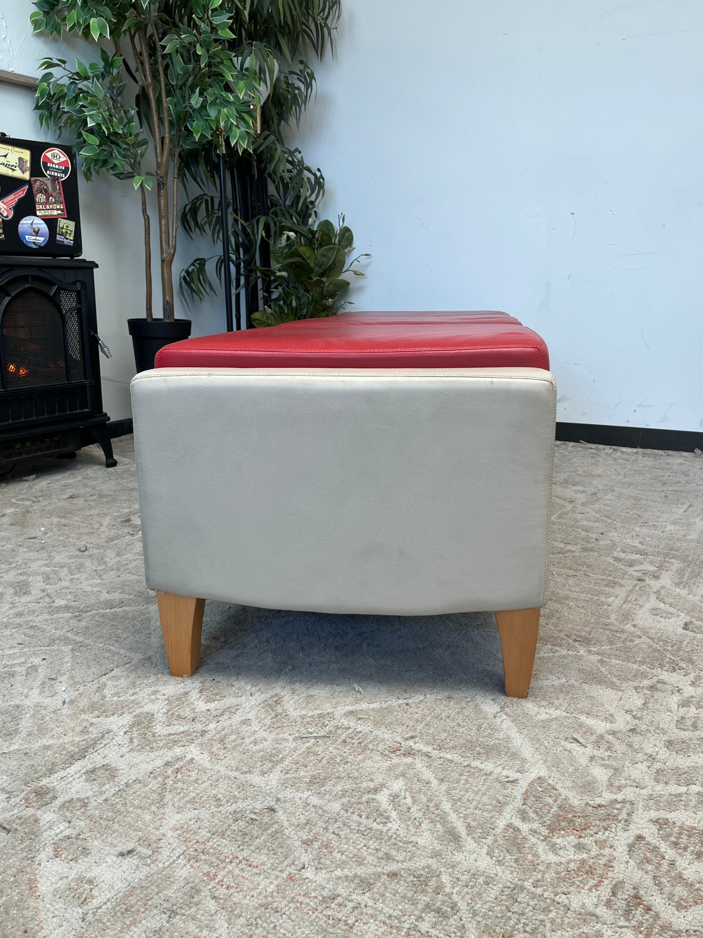 Arcadia Contract Vinyl Three Seat Dining Bench