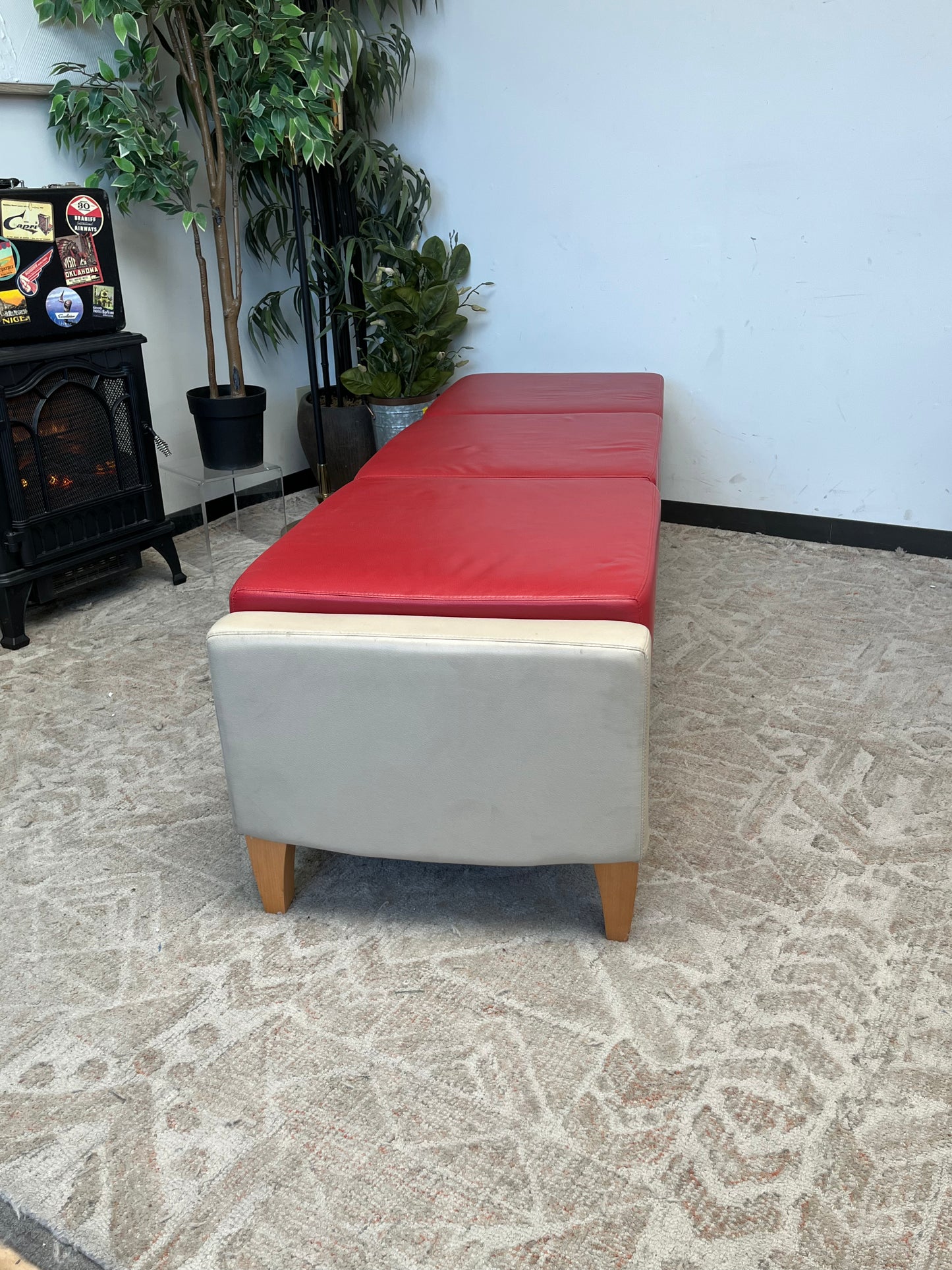 Arcadia Contract Vinyl Three Seat Dining Bench