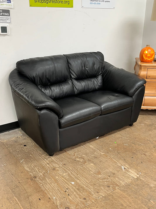 Faux Leather Loveseat