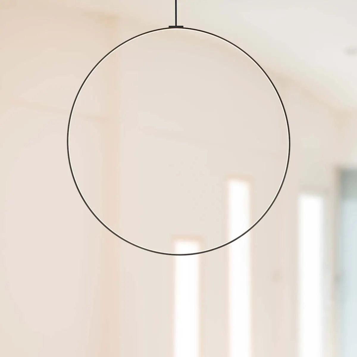 Kuzco Lighting Cirque 72" Tall LED Brushed Nickel Abstract Ring Chandelier