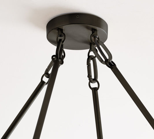 Iron Round 50" Ceiling-Mounted Chandelier