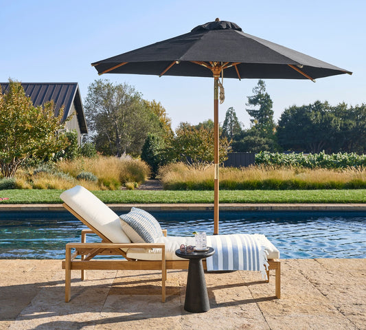 Outdoor Wooden Chaise Lounge Missing Cushion