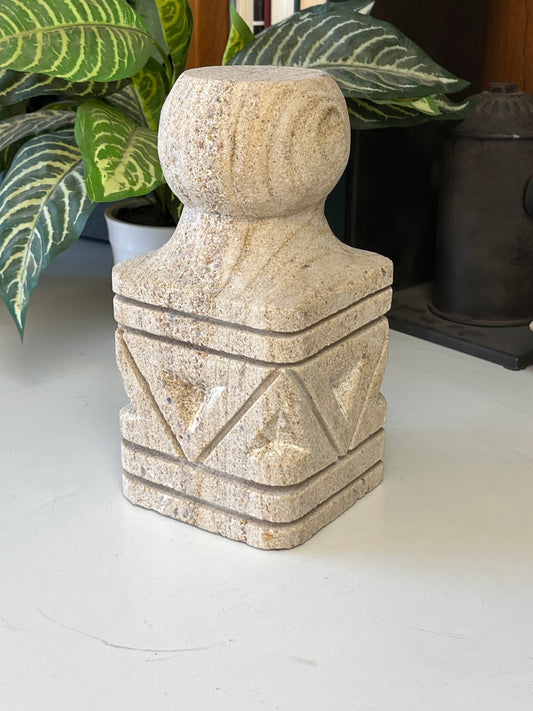 Etched Sandstone Stone 8.5" Sculpture