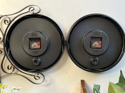 Vintage Style Battery Powered Double Sided Wall Clock