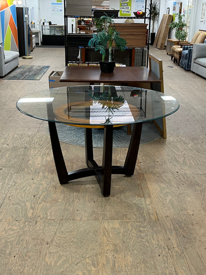 Modern Glass Top Round Dining Table