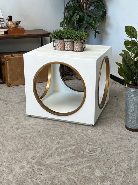 Modern White Cube Side Table
