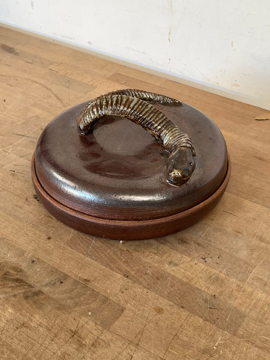 Vintage Ceramic Pottery w/ Snake Figure
