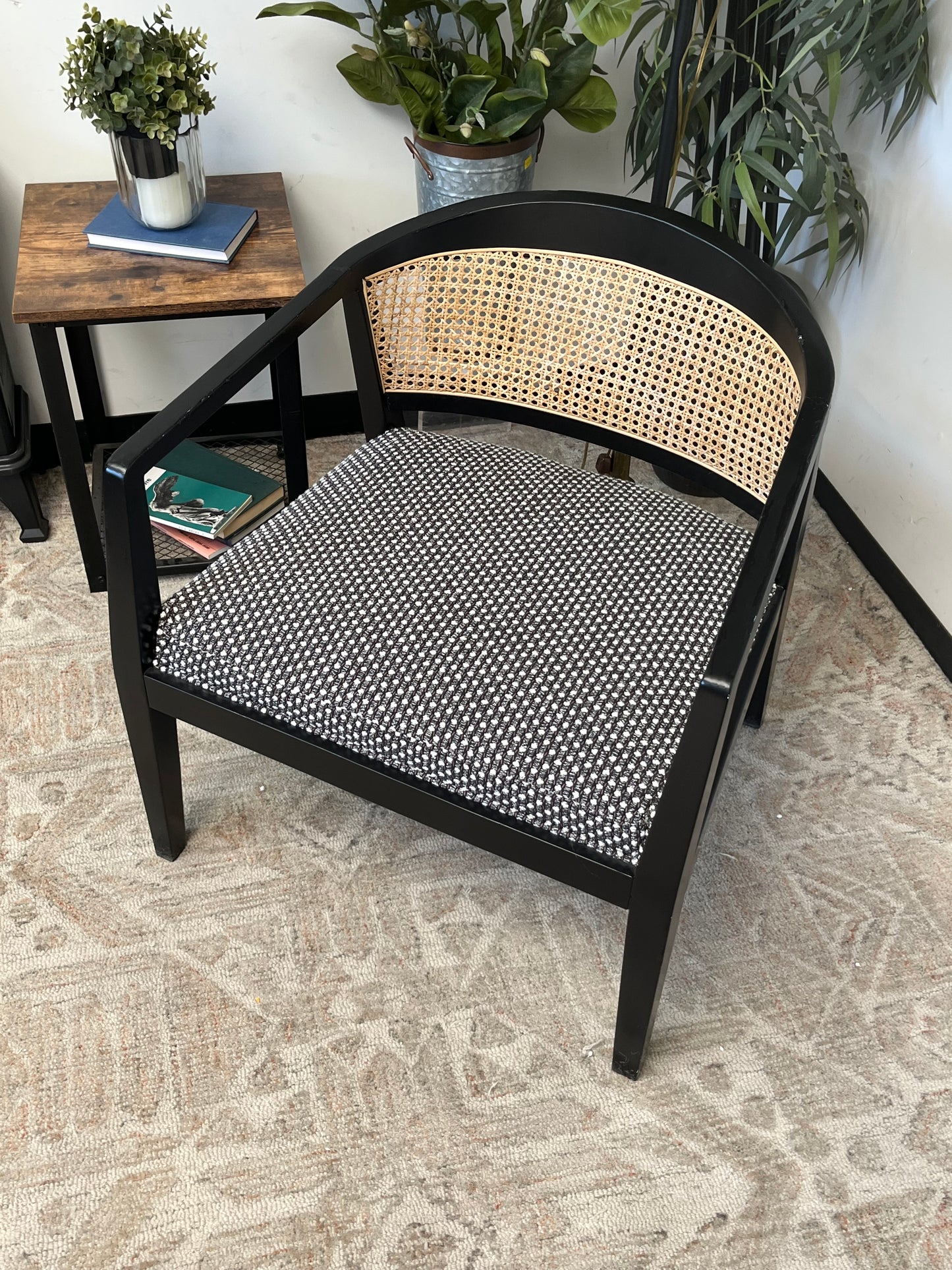 Mid Century Style Rattan Arm Chair