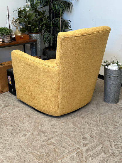 Vintage Style Yellow Swivel Chair