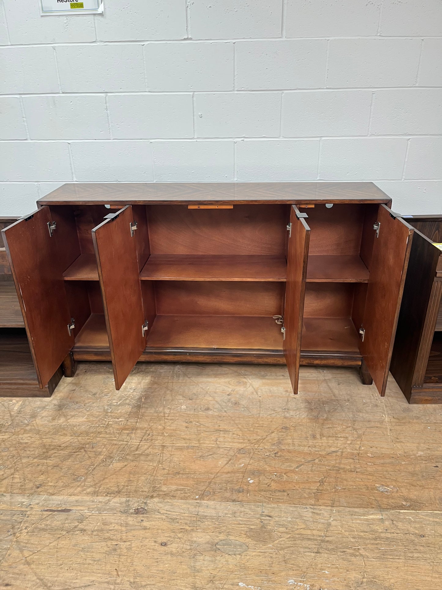 Modern Walnut Veneer Sideboard