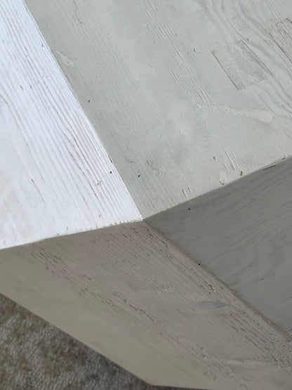 Geometric Cube White Nightsand